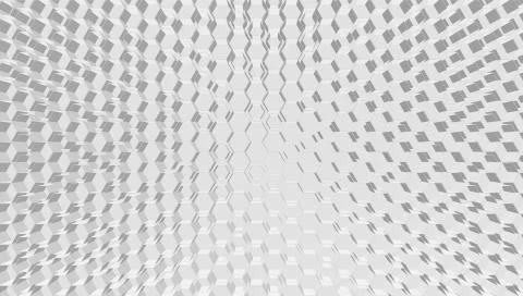 White 3D hexagon grid tech background, vector illustration Stock Illustration