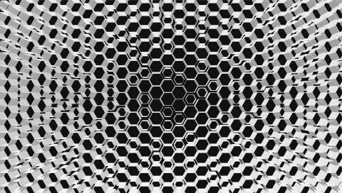 White 3D hexagon grid tech background, vector illustration Stock Illustration