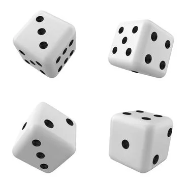 White 3d isolated realistic dice for casino game Stock Illustration