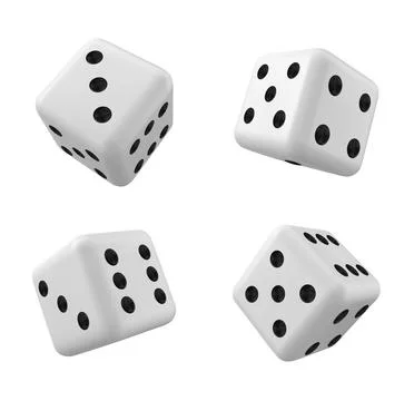 White 3d isolated realistic dice for casino game Stock Illustration