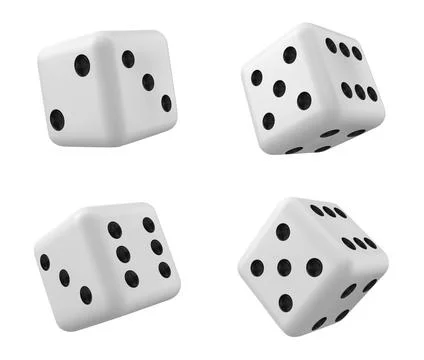 White 3d isolated realistic dice for casino game Stock Illustration