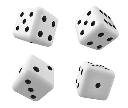 White 3d isolated realistic dice for casino game Stock Illustration