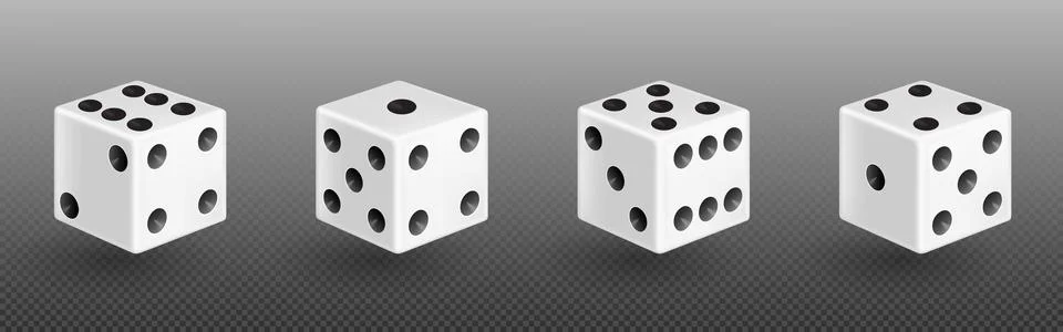 White 3d isolated realistic dice for casino game Stock Illustration