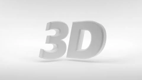 White 3D logo isolated on white background with reflection effect. 3d rendering. Illustrazione stock