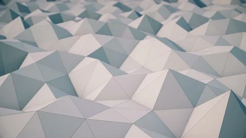 White 3d low poly waving surface abstract geometrical modern looping background Stock Footage 195948162