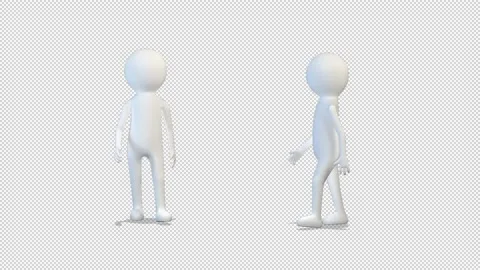 White 3d man walking 库存影片 163337157
