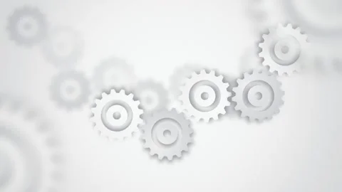 White 3D paper cogs rotating seamless loop motion background Video stock 345657708