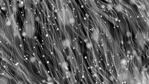 White 3d particles floating in cyber space futuristic background Vídeo Stock 296616975