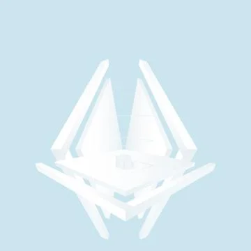 White 3d platform cube. Abstract composition for design. Stock Illustration