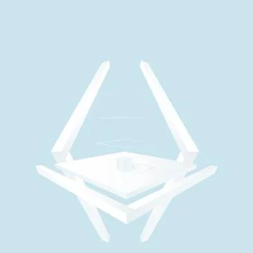 White 3d platform cube and frames. Abstract composition for design. Stock Illustration