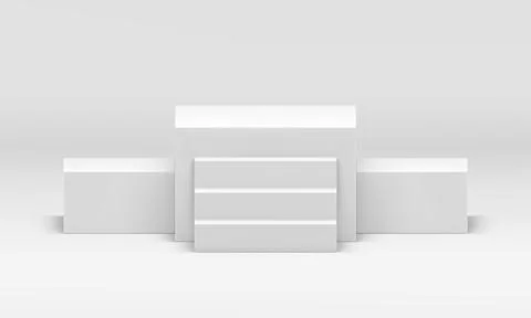 White 3d podium cubes platform with stairs competition win place achievemen.. Stock Illustration