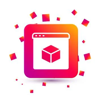 White 3D printer icon isolated on white background. 3d printing. Square color Illustrazione stock