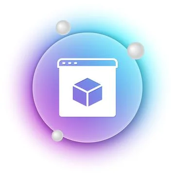 White 3D printer icon isolated on white background. 3d printing. Blue and p.. Stock Illustration