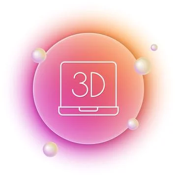 White 3D printer icon isolated on white background. 3d printing. Orange and.. Illustrazione stock