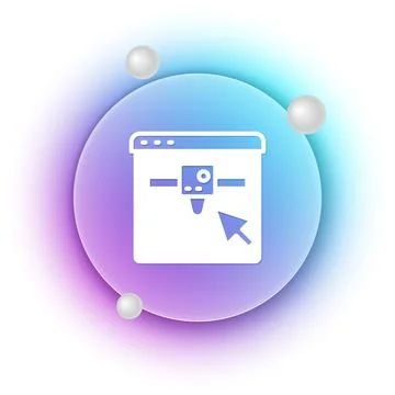 White 3D printer setting icon isolated on white background. 3d printing. Bl.. Stock Illustration