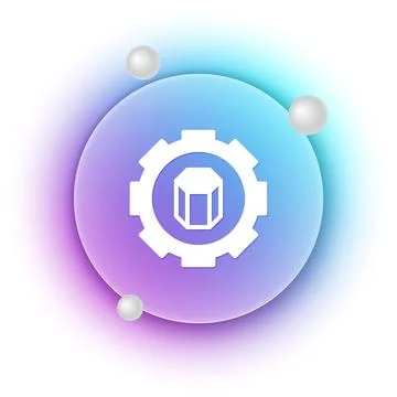 White 3D printer setting icon isolated on white background. 3d printing. Bl.. Stock Illustration