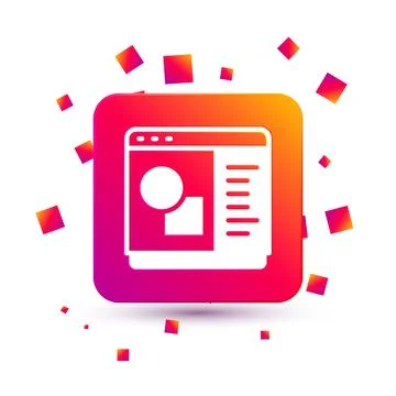White 3D printer software icon isolated on white background. 3d printing. Square Stock Illustration
