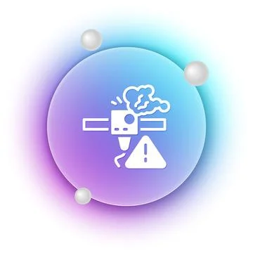 White 3D printer warning icon isolated on white background. 3d printing. Bl.. 스톡 일러스트