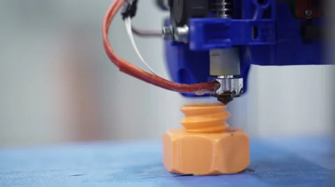 White 3D printing piece. 3D Printing detail Stock Footage 61748440