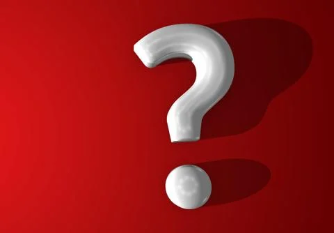 White 3d question mark Stock Illustration