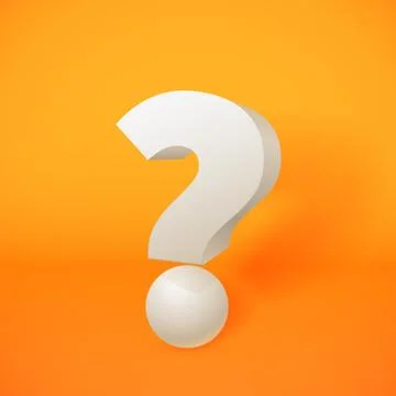 White 3d question mark on orange background Stock Illustration
