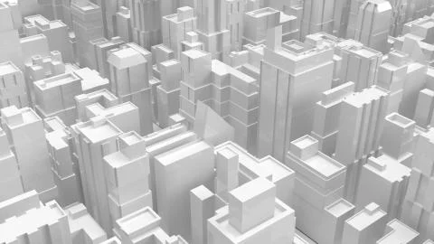 White 3d rendering  city building for property business content. Ilustración de archivo