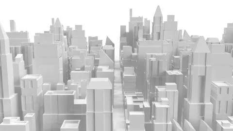 White 3d rendering  city building for property business content. Ilustración de archivo