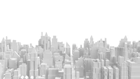 White 3d rendering  city building for property business content. Ilustración de archivo