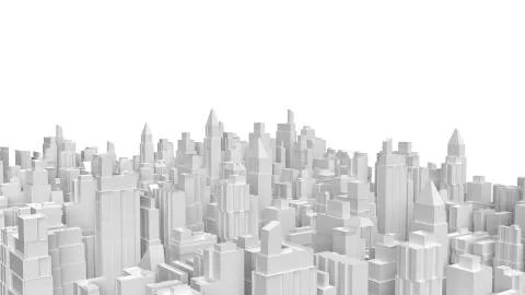 White 3d rendering  city building for property business content. Stock Illustration