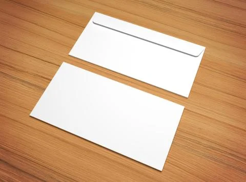 White 3d rendering postal envelopes for design presentation. Stock Illustration