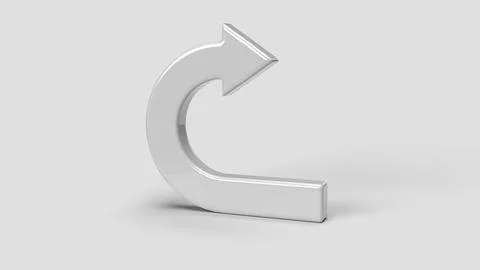 White 3D return symbol on white backdrop Stock Illustration