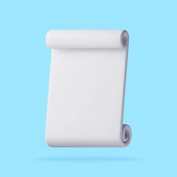 White 3D scroll paper icon Illustrazione stock