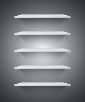White 3d shelf icon. Stock Illustration