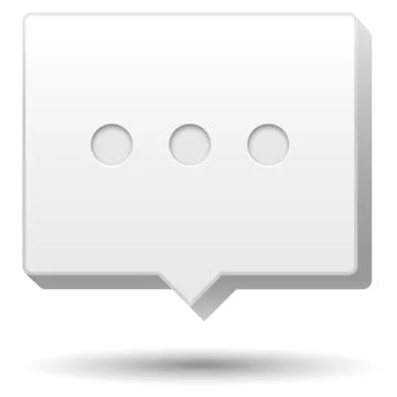 White 3D Speech Bubble Stock Illustration