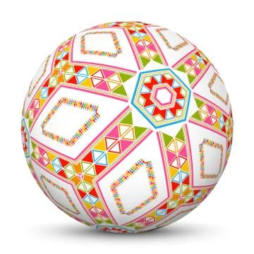 White 3D Sphere with Abstract Texture Stock Illustration