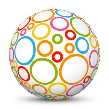 White 3D Sphere with Circle Texture Stock Illustration