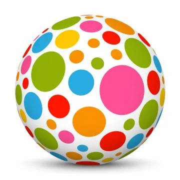 White 3D Sphere with Dotted Texture Illustrazione stock