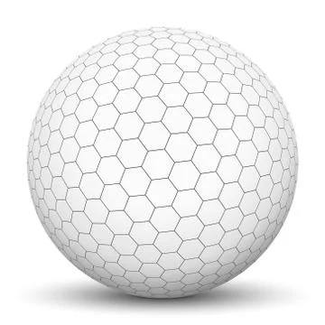 White 3D Sphere with Honeycomb Texture Stock Illustration