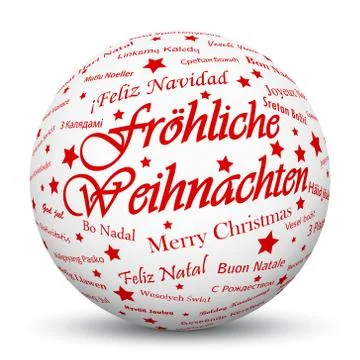 White 3D Sphere with Mapped Red Holiday Season Texture Stock Illustration