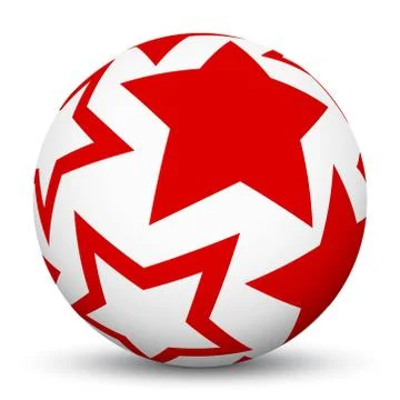 White 3D Sphere with Mapped Red Star Texture Illustrazione stock
