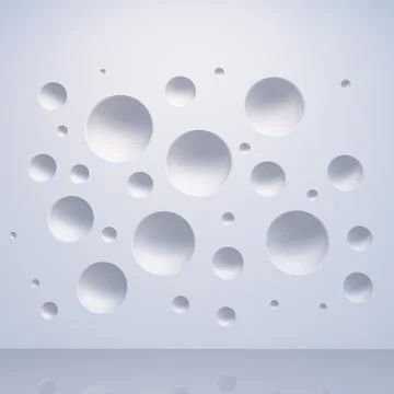 White 3d sphere wall pattern Stock Illustration