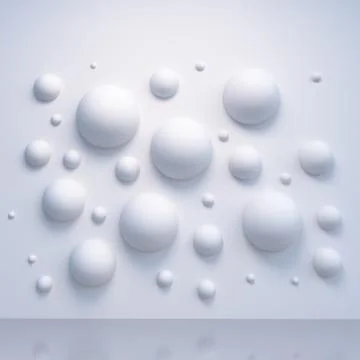 White 3d sphere wall pattern Stock Illustration