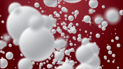 White 3D Spheres on Dark Red Background Video stock 325194557