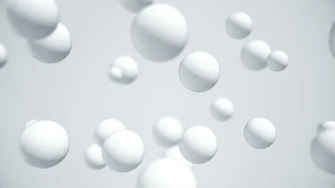 White 3d spheres. Motion in a bubbles array. Видео 132131073