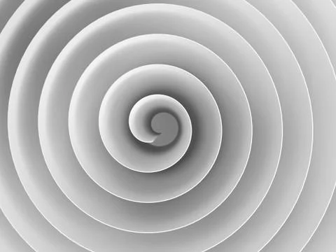 White 3d spiral with soft shadows, digital art Stock Illustration