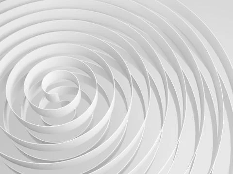 White 3d spirals with soft shadows, abstract Stock Illustration