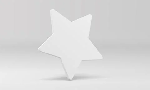 White 3d star modern elegant abstract decorative wall at neutral studio bac.. Stock Illustration