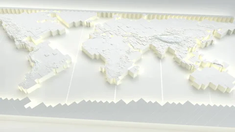 White 3D topographic map 스톡 동영상 342969004