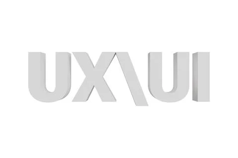 White 3D UX UI lettering on a white background for interface development, app 스톡 일러스트