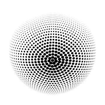 White 3D vector halftone sphere. Halftone design elements. Vector illustratio Stock Illustration